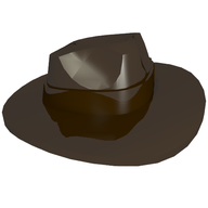 Деталь LEGO Minifig Hat, Wide Brim Outback Style (Fedora), Темно-коричневый