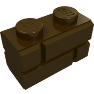 Деталь LEGO Кирпичик специальный 1 x 2, с кирпичной фактурой, Темно-коричневый