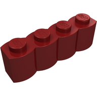 Деталь LEGO Кирпичик специальный палисадный 1 x 4, Темно-красный