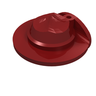 Деталь LEGO Minifig Hat, Wide Brim Flat, Темно-красный