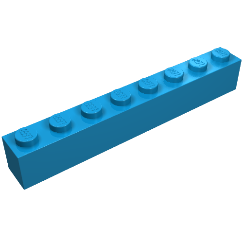 Набор LEGO Brick 1 x 8, Dark Azure