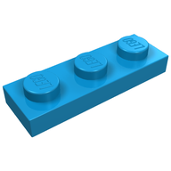 Деталь LEGO Пластина 1 x 3, Темно-лазурный