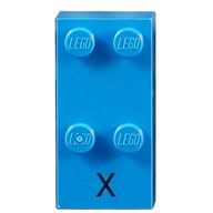 Деталь LEGO Braille Brick 2 x 4 with 4 Studs в ­ and 'X' Print, Темно-лазурный
