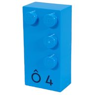 Деталь LEGO Braille Brick 2 x 4 with 4 Studs в № and 'Г” 4' print, Темно-лазурный