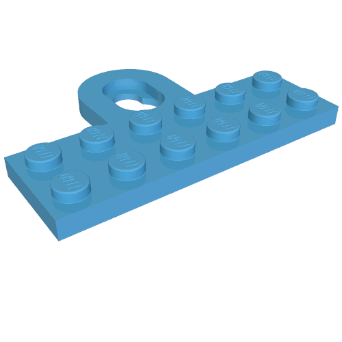Набор LEGO Plate Special 2 x 6 with Wall Mount Hook, Dark Azure
