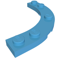Деталь LEGO Plate Round Corner 5 x 5 with 4 x 4 Round Cutout, Темно-лазурный