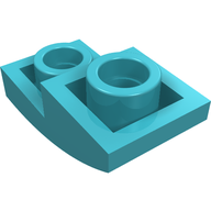 Деталь LEGO Скос изогнутый перевёрнутый 2 x 1, Средне-лазурный