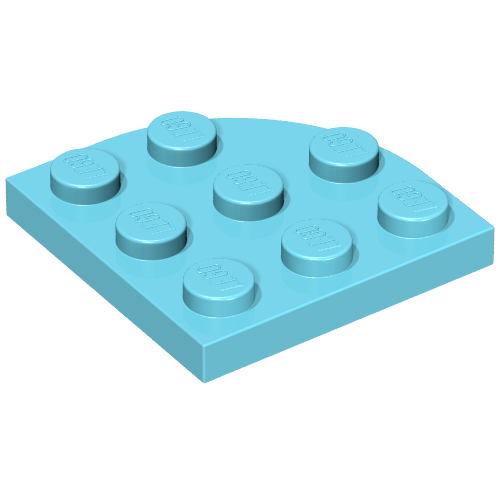 Набор LEGO Plate, Round Corner 3 x 3, Medium Azure