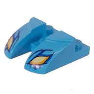 Деталь LEGO Brick Curved 3 x 3 with Cutout, Eyes print, Средне-лазурный