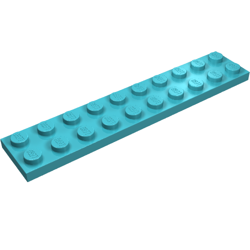 Набор LEGO Plate 2 x 10, Medium Azure