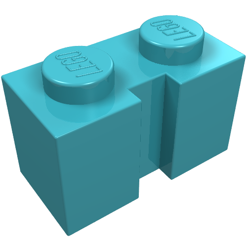 Набор LEGO Brick Special 1 x 2 with Groove, Medium Azure