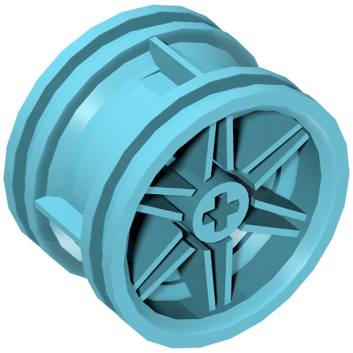 Набор LEGO Wheel 30.4 x 20 without Pinholes, with Reinforced Rim, Medium Azure