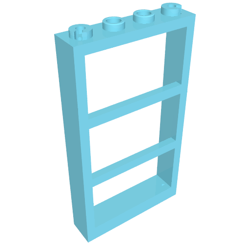 Набор LEGO Window 1 x 4 x 6 Frame with 3 Panes, Medium Azure