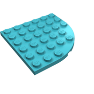 Деталь LEGO Пластина круглая угловая 6 x 6, Средне-лазурный