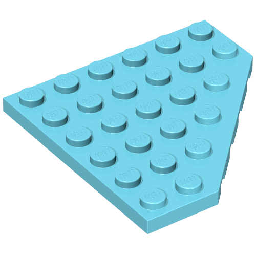 Набор LEGO Wedge Plate 6 x 6 Cut Corner, Medium Azure