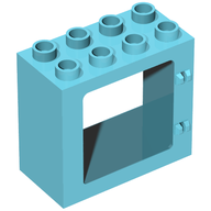 Деталь LEGO Door Frame Flat Front Surface, Completely Open Back, Средне-лазурный