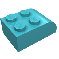 Деталь LEGO Кирпичик 2 x 3, с изогнутым верхом, Средне-лазурный