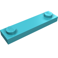 Деталь LEGO Пластина специальная 1 x 4, с 2 штырьками, Средне-лазурный