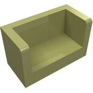 Деталь LEGO Panel 1 x 2 x 1 with Rounded Corners and 2 Sides, Оливковый