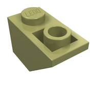 Деталь LEGO Скос перевёрнутый 45° 2 x 1, Оливковый