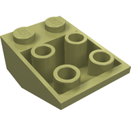 Деталь LEGO Скос перевёрнутый 33° 3 x 2, Оливковый