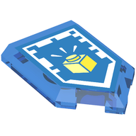 Tile, Modified 2 x 3 Pentagonal with Nexo Power Shield Print (Cool Creation)