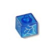 Деталь LEGO Pen Bead, Square with Lightning Print, Прозрачный темно-синий
