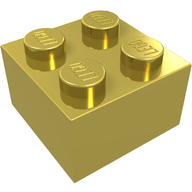 Деталь LEGO Кирпичик 2 x 2, Золотой хром