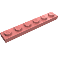 Деталь LEGO Пластина 1 x 6, Песочно-красный