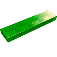 Деталь LEGO Плитка 1 x 4, с пазом, Прозрачный зеленый