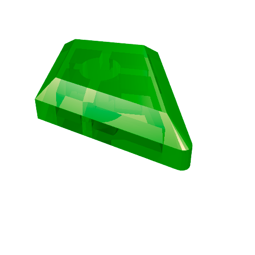 Набор LEGO Tile Special 1 x 2 Diamond Plain, Прозрачный зеленый