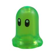 Деталь LEGO Mini Ghost / Bell-Shaped Flower with Black Eyes print (Z-Blob), Прозрачный ярко-зеленый