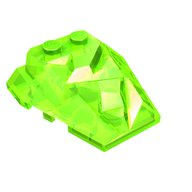 Деталь LEGO Wedge 4 x 4 Fractured Polygon Top, Прозрачный ярко-зеленый