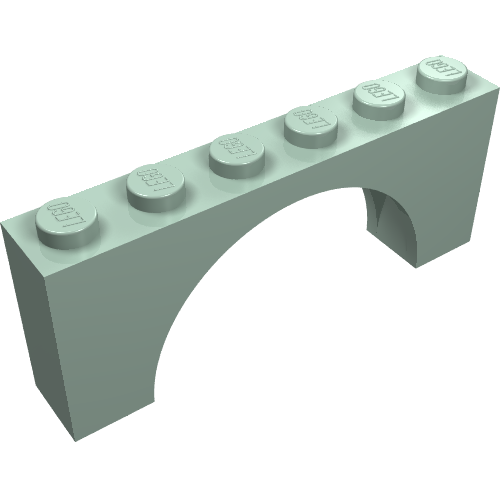 Набор LEGO Brick Arch 1 x 6 x 2 - Thin Top without Reinforced Underside [New Version], Sand Green