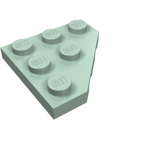 Набор LEGO Wedge Plate 3 x 3 Cut Corner, Sand Green