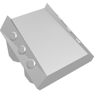 Деталь LEGO Brick 2 x 2 No Studs, Sloped with 3 Side Pistons Raised Edges, Серебряный хром