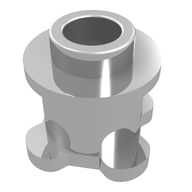 Деталь LEGO Brick 1 x 1 x 2/3 Round with Scala Base, Серебряный хром