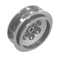 Деталь LEGO Wheel 62.4 x 20 with Flush Axle Stem, Серебряный хром
