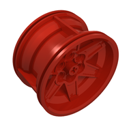Деталь LEGO Wheel 56 x 36 Technic Racing Medium with 6 Pin Holes, Красный