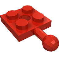 Деталь LEGO Пластина специальная 2 x 2, с шаровым пальцем и отверстием, Красный