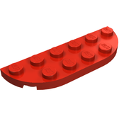 Деталь LEGO Пластина круглая угловая двойная 2 x 6, Красный