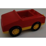 Деталь LEGO Duplo Car with 1 x 2 Studs, 1 Stud in Cab, Красный