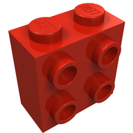 Деталь LEGO Кирпичик специальный 1 x 2 x 1 2/3, с четырьмя штырьками на одной стороне, Красный