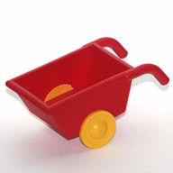 Деталь LEGO Duplo Wheelbarrow with Yellow Wheels , Красный