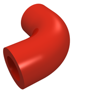 Деталь LEGO DESIGN SHAPE W/ TUBE, CROSSHOLE, Красный