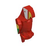 Деталь LEGO Animal, Bird, Parrot with Coloured Feathers Print, Красный