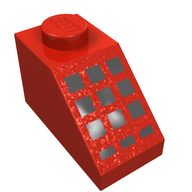 Slope 45° 2 x 1 with Bottom pin, with 9 Large + 3 Small Black Buttons Print
