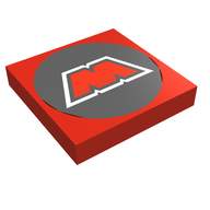 Деталь LEGO Tile 2 x 2 with MTron Logo Print, Красный