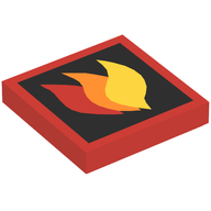 Деталь LEGO Tile 2 x 2 with Classic Fire Logo Large Print, Красный