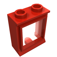 Деталь LEGO Window 1 x 2 x 2 Classic [Complete] [Undetermined Type], Красный